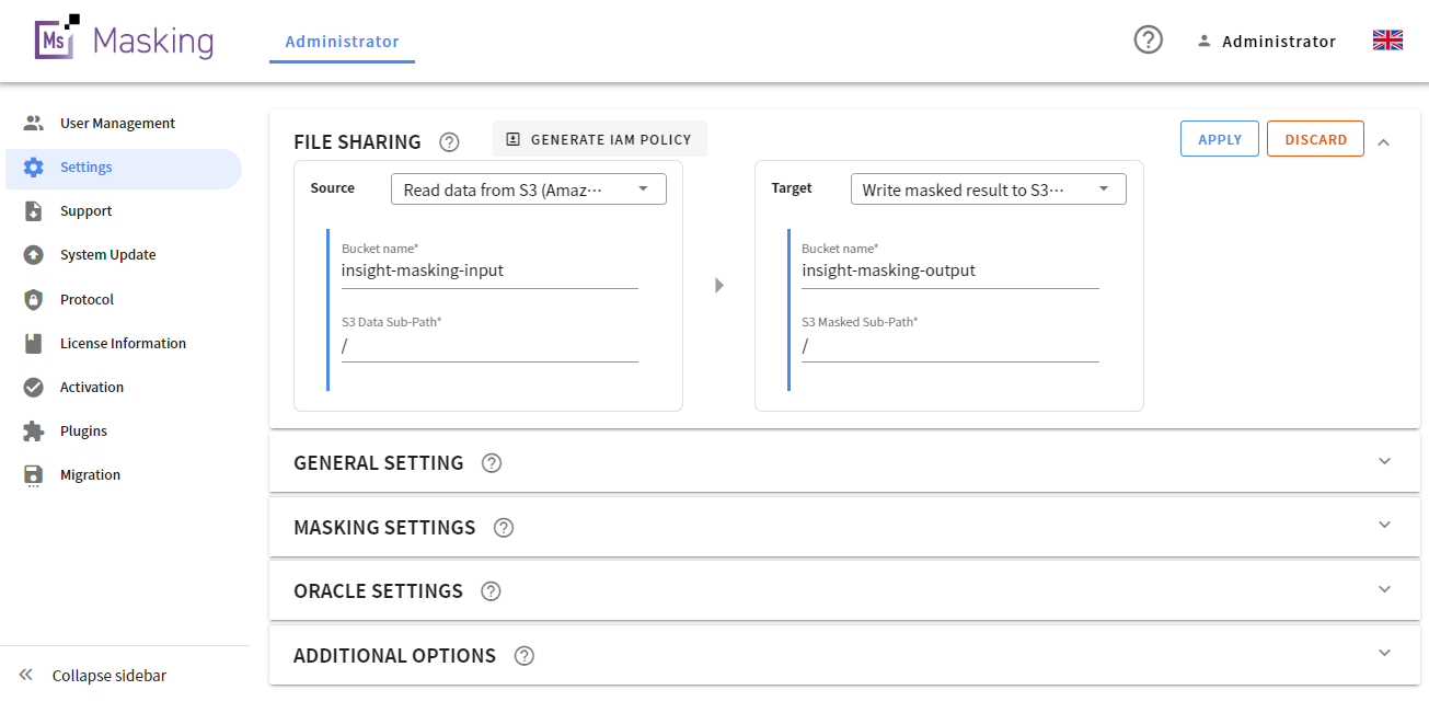 s3 setting